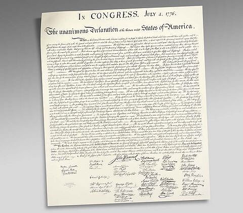Declaration of Independence Engraved and Printed by U.S. Treasury, BEP